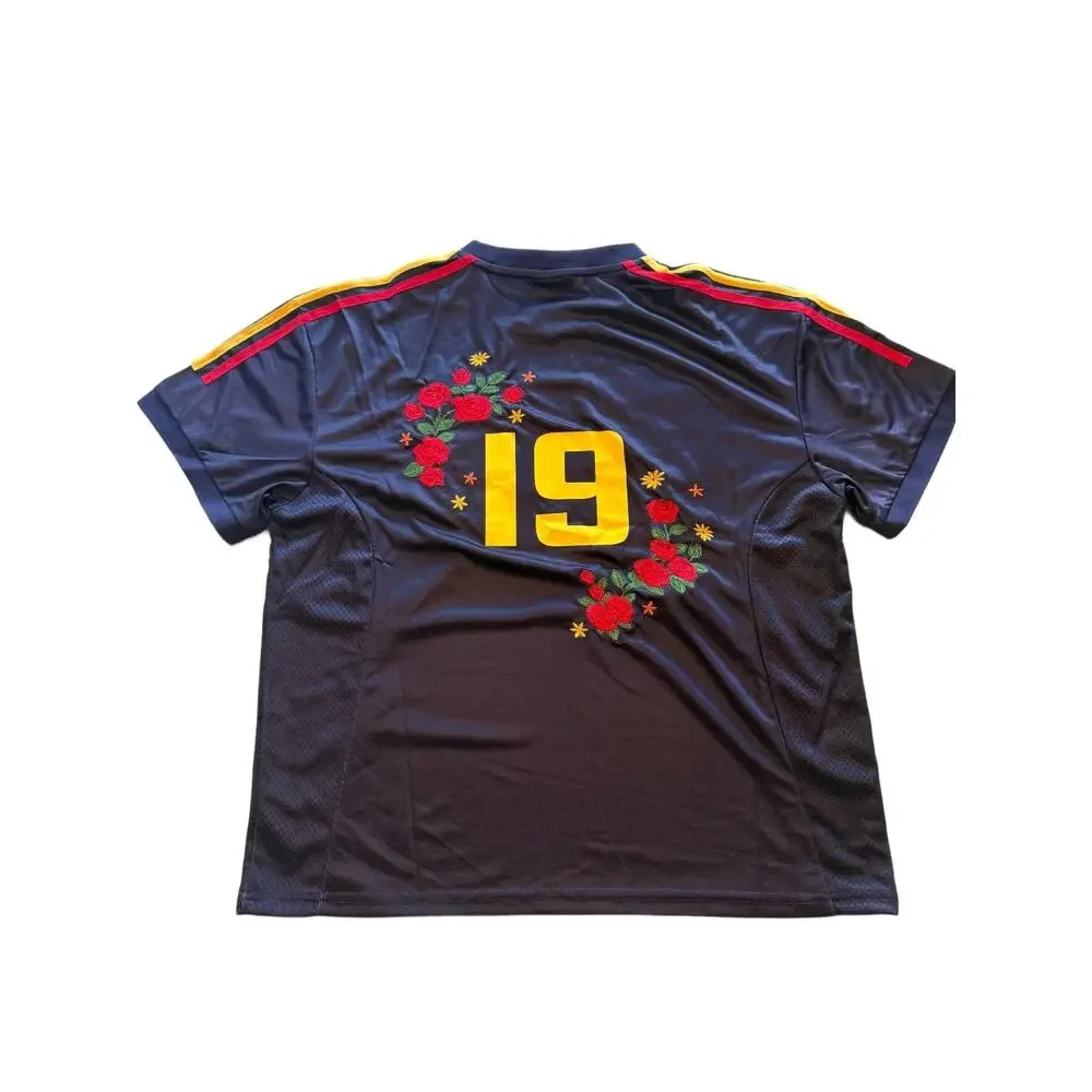 Joga Bonito Spain Soccer Jersey M Navy Red Rose Embroidered #19 Football Shirt N